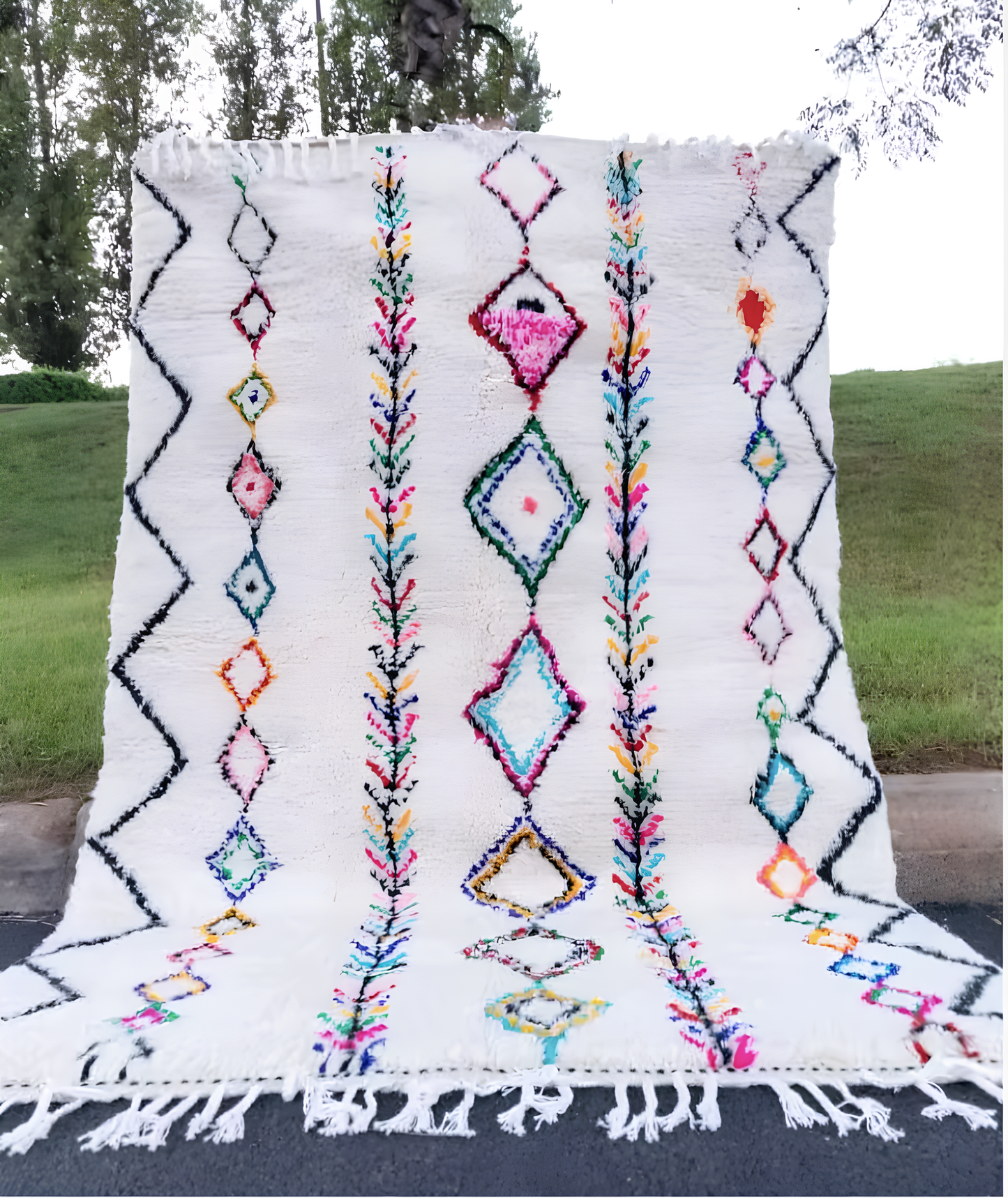 Tapis Berbère Azilal Blanc